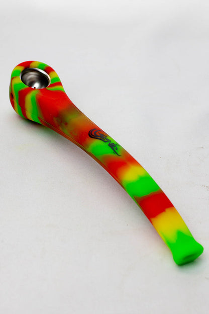 Pipe à main en silicone Genie 9" avec bol en métal