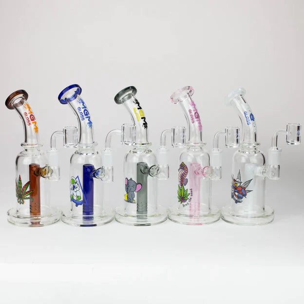 5.7" MGM Glass 2-in-1 bubbler with graphic [C2677]