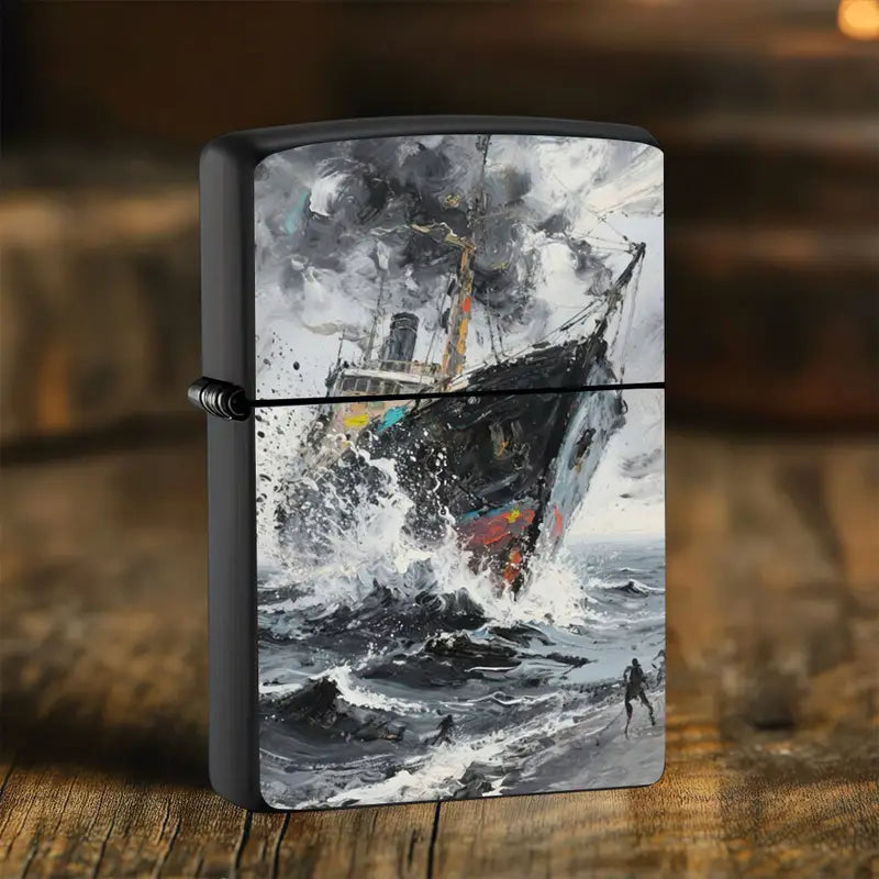 Shipwreck Water Treading Pattern Refillable Lighter