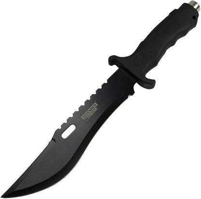 Defender-Xtreme - 13" Black Anodized Fixed Blade Hunting Knife