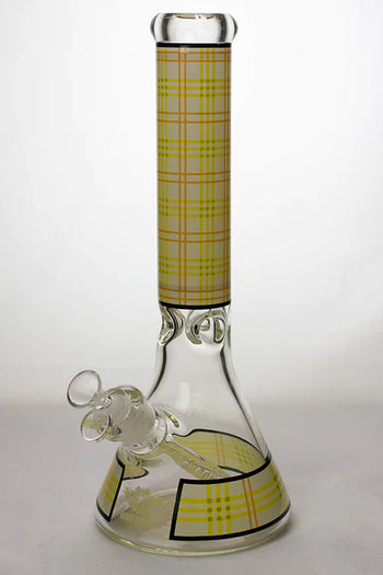 14" glass 7 mm Check Pattern Glass Bong