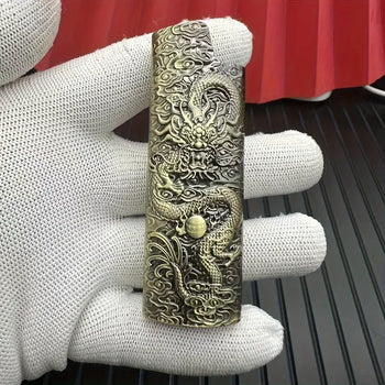 Dragon Pattern Embossed Zinc Alloy Lighter Case