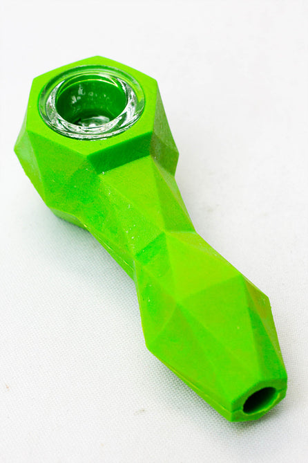 Pipe à main en silicone avec bol en verre à trous multiples