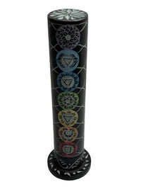 ZenN - Engraved Seven Chakra Symbols & Colours Tower Ash Catcher
