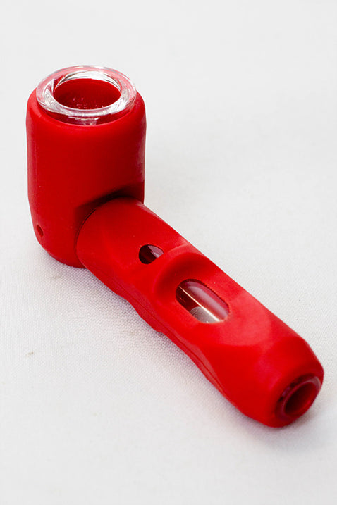 Pipe à main en silicone avec bol et tube en verre multi-trous