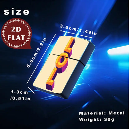 2D Retro "LOL" Geometric Lettering Lighter Shell