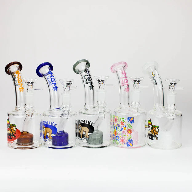 6.7" MGM Glass 2-in-1 bubbler with graphic [C2675]