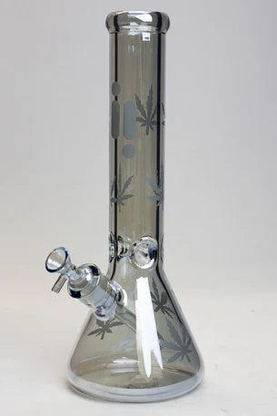 Infyniti Glass Leaf 14" 7mm Metallic Glass Water Bong