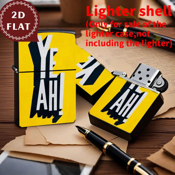 2D Retro Bold "YE AH" Text Design Lighter Shell