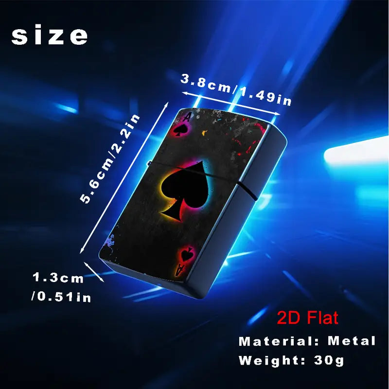 Neon Ace of Spades Metal Lighter