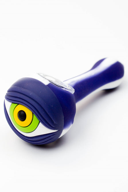 Pipe à main en silicone EYE avec bol en verre