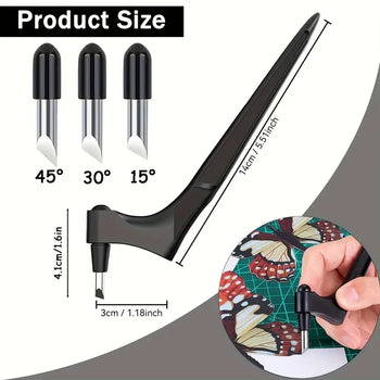 360-Degree Precision Crafting Tool w/ 3 Replaceable Blades