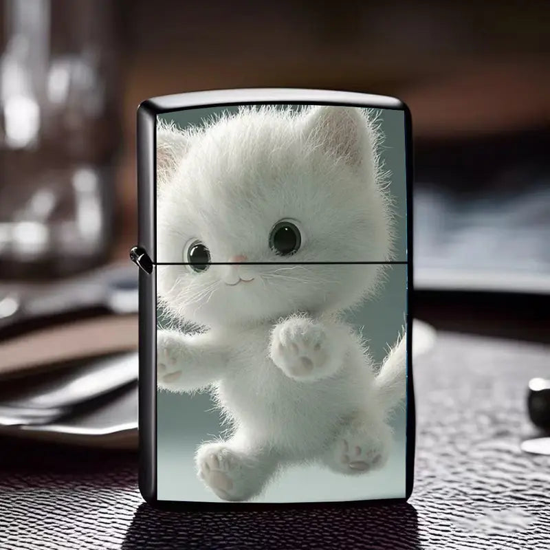 SHMMELZ Cute White Kitten Butane Lighter Case