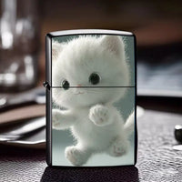 SHMMELZ Cute White Kitten Butane Lighter Case