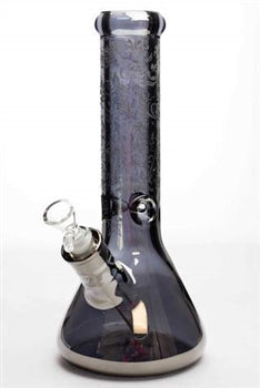 Bong à eau en verre métallique sablé de 12" 7 mm