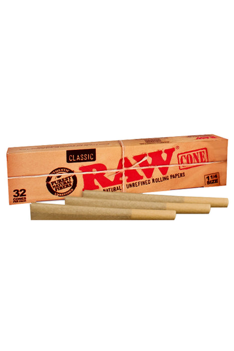 RAW Classic Pre-Rolled Cone 1 1/4 – 32/Pack