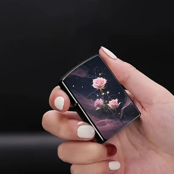 Pink Rose Lighter Refillable Lighter Case