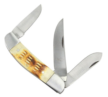 The Bone Edge - 7" Unburnt Ashes Tri-Blade Pocket Knife