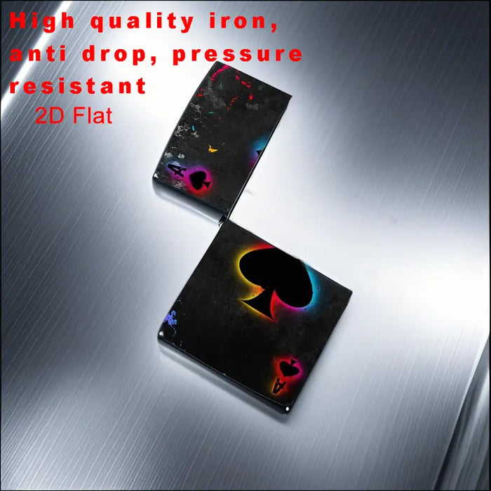Neon Ace of Spades Metal Lighter
