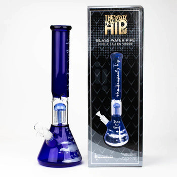 LE Bong à eau en verre bleu 15,5" TRAGICALLY HIP