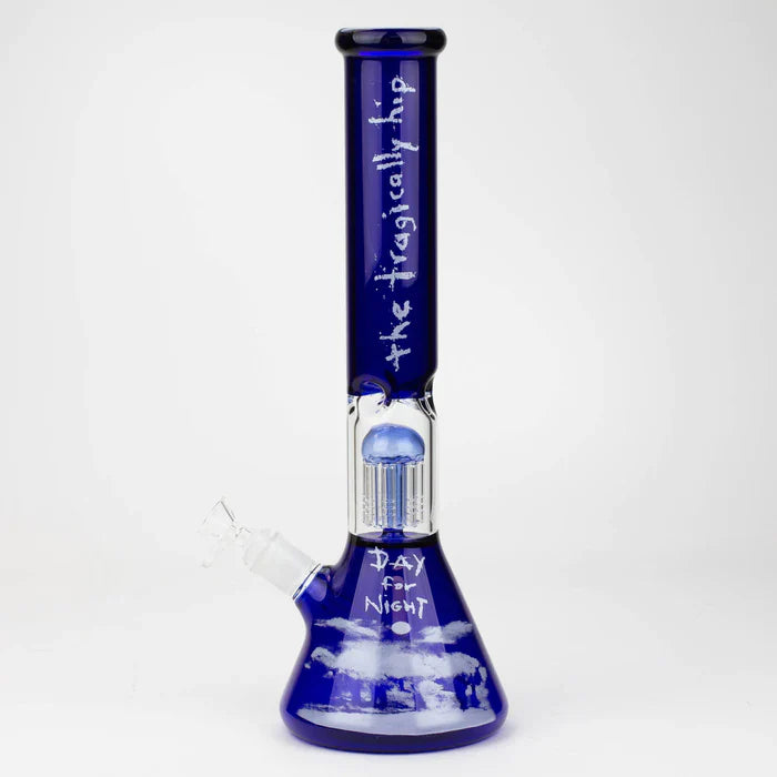 LE Bong à eau en verre bleu 15,5