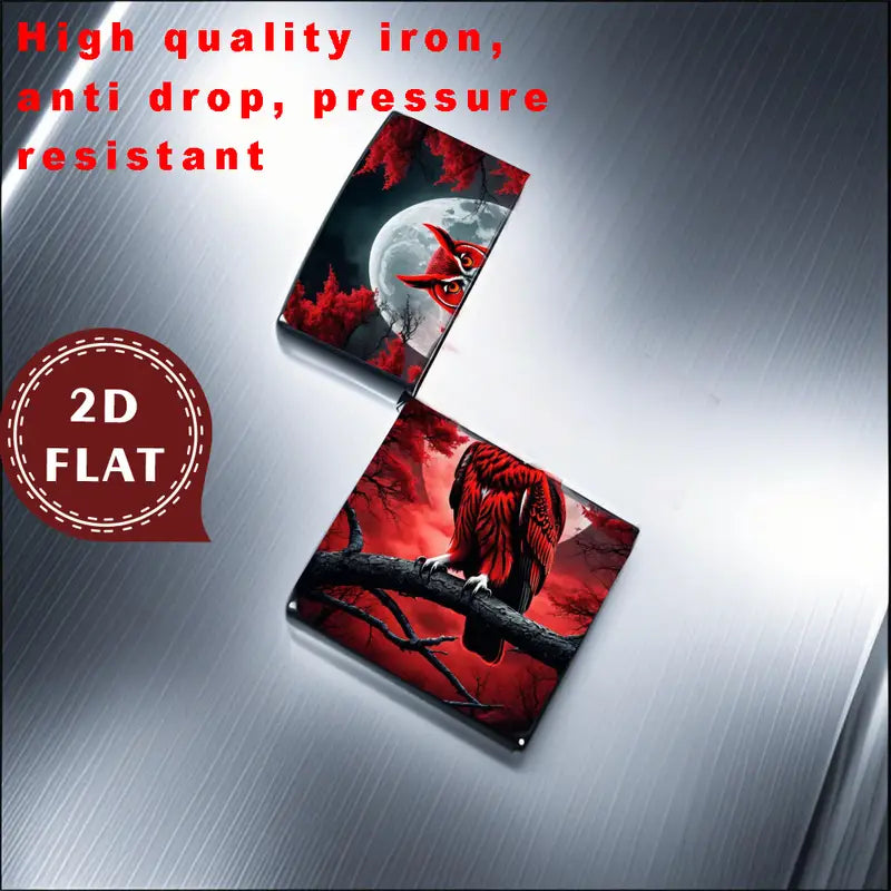 2D Flat Retro Fashion Red Owl & Moon Lighter Shell