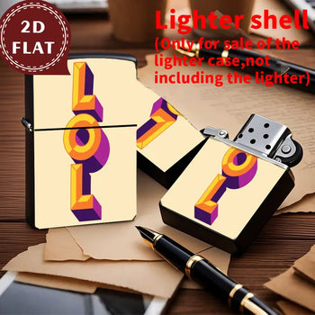 2D Retro "LOL" Geometric Lettering Lighter Shell