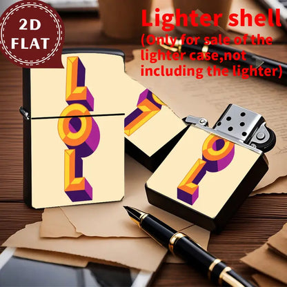 2D Retro "LOL" Geometric Lettering Lighter Shell