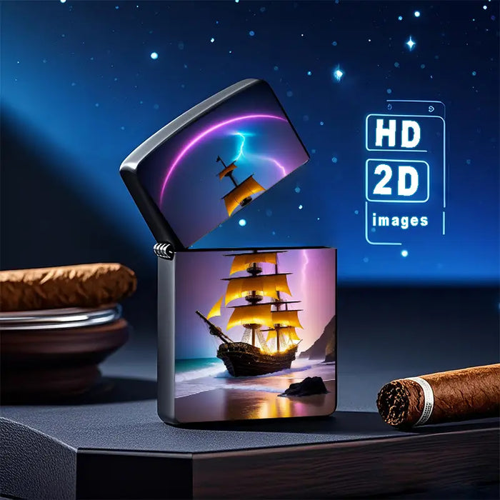 2D Glowing Sails Ship Lighter Shell