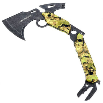 Hunt-Down - 13″ Hunting Survival Axe w/ Green Camo Handle