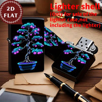 2D Flat Bonsai Pattern Design Retro Fashion Lighter Shell