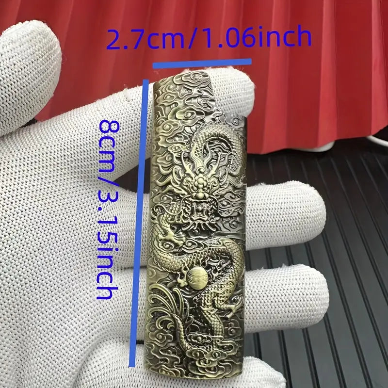 Dragon Pattern Embossed Zinc Alloy Lighter Case