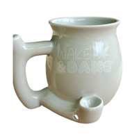 14oz Ceramic Grey Mug Hand Pipe
