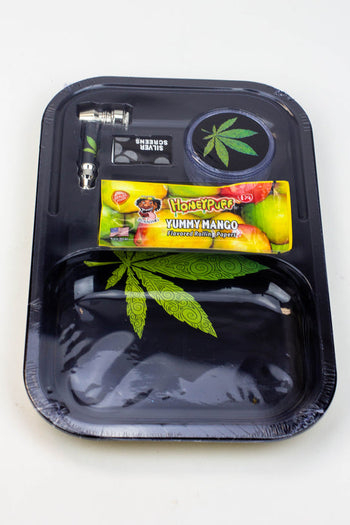 Rolling Tray Starter Sets Papers | Grinder | Pipe | Screens