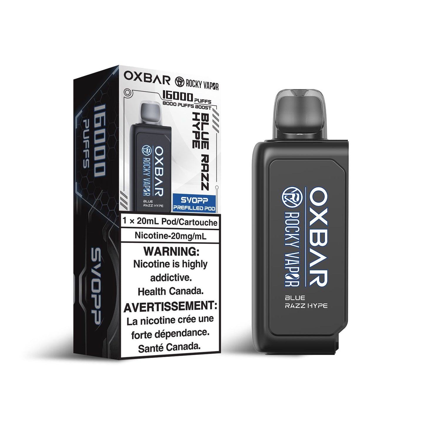 OXBAR x Rocky Vapor SVOPP 16000 Puff Pods Blue Razz Hype