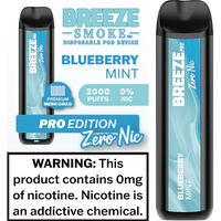 Vape jetable Breeze Pro Zero Nic 2000 bouffées 6 ml