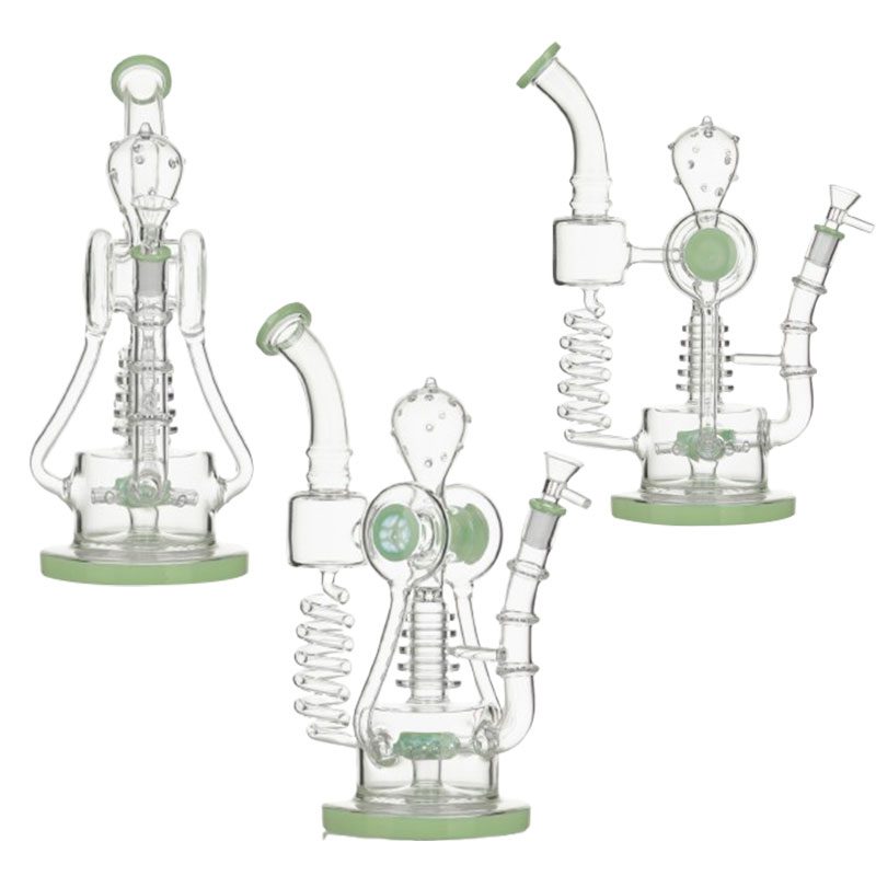 13″ Double Hopper Recycler Glass Bong