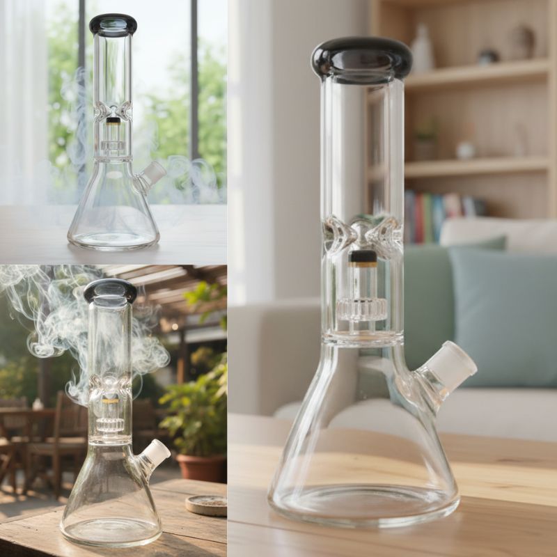 Xtreme - 16″ 7mm Classic Beaker Bong w/  Colour Top
