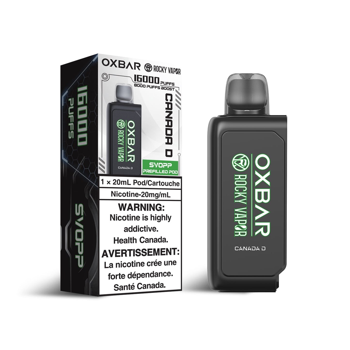 OXBAR x Rocky Vapor SVOPP 16000 Puff Pods Canada D