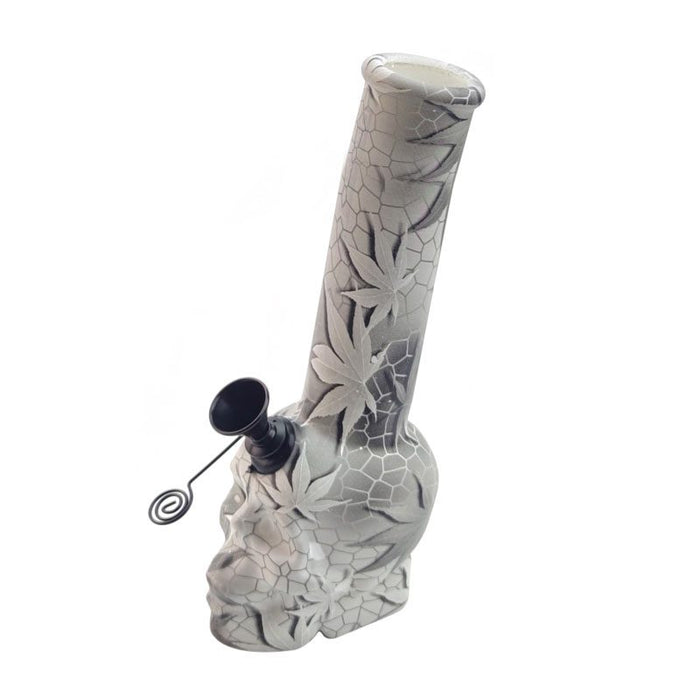 7″ Skull Design Glass Bong W/ Pullout Slide