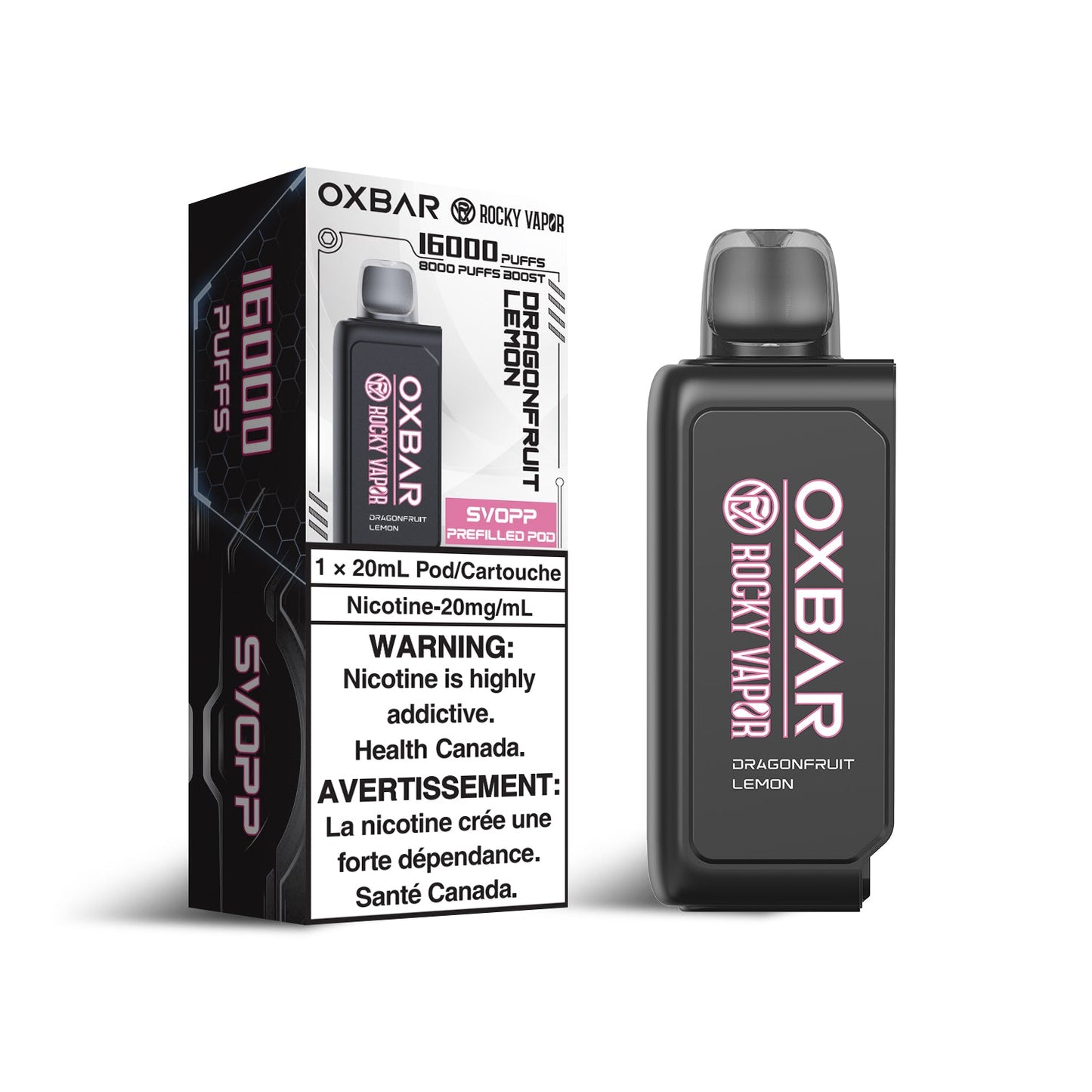 OXBAR x Rocky Vapor SVOPP 16000 Puff Pods Dragonfruit Lemon