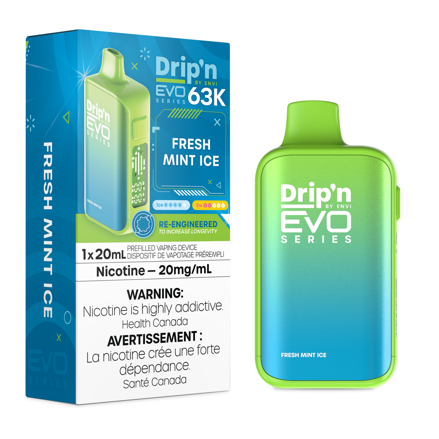 ENVI Drip'n EVO 63K Rechargeable Disposable Vape 20mL