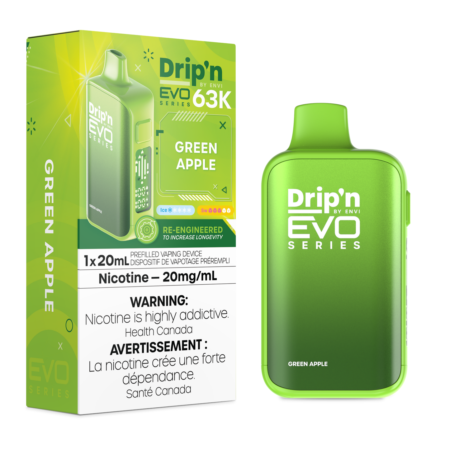 ENVI Drip'n EVO 63K Rechargeable Disposable Vape 20mL
