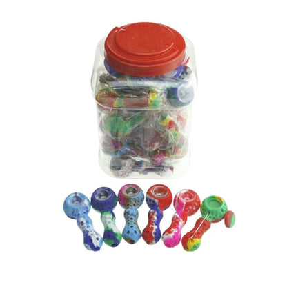 Silicone Pipe with Glass Bowl and Dab Tool