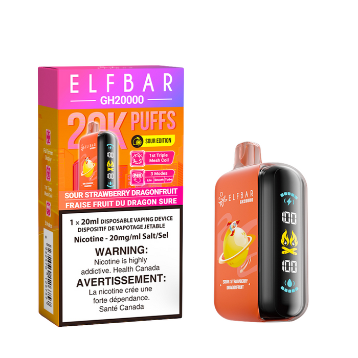 ELF Bar Vape jetable rechargeable GH20000 Puff Elfbar 20 ml