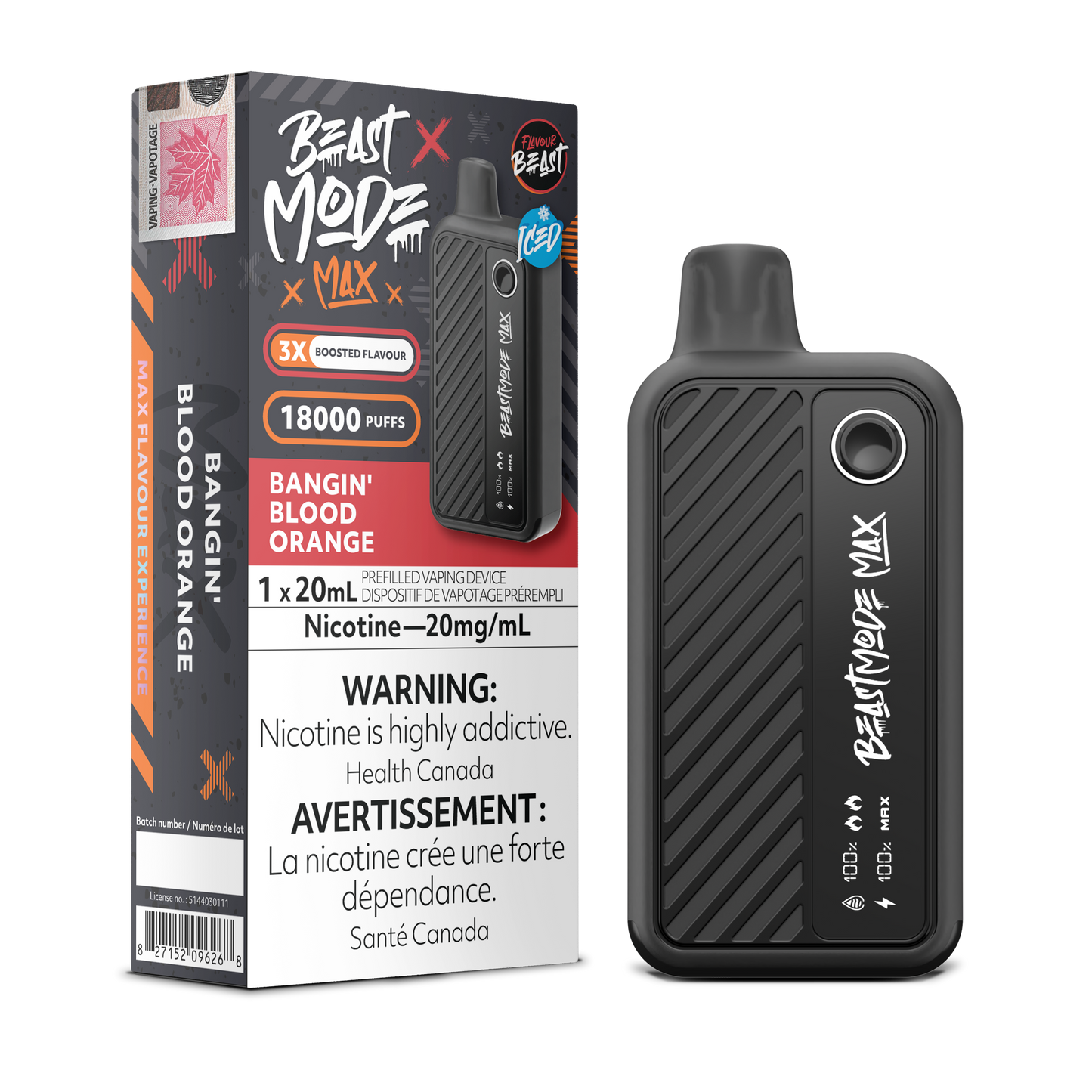 Flavour Beast Mode MAX 18000 Puff Disposable Vape Bangin Blood Orange