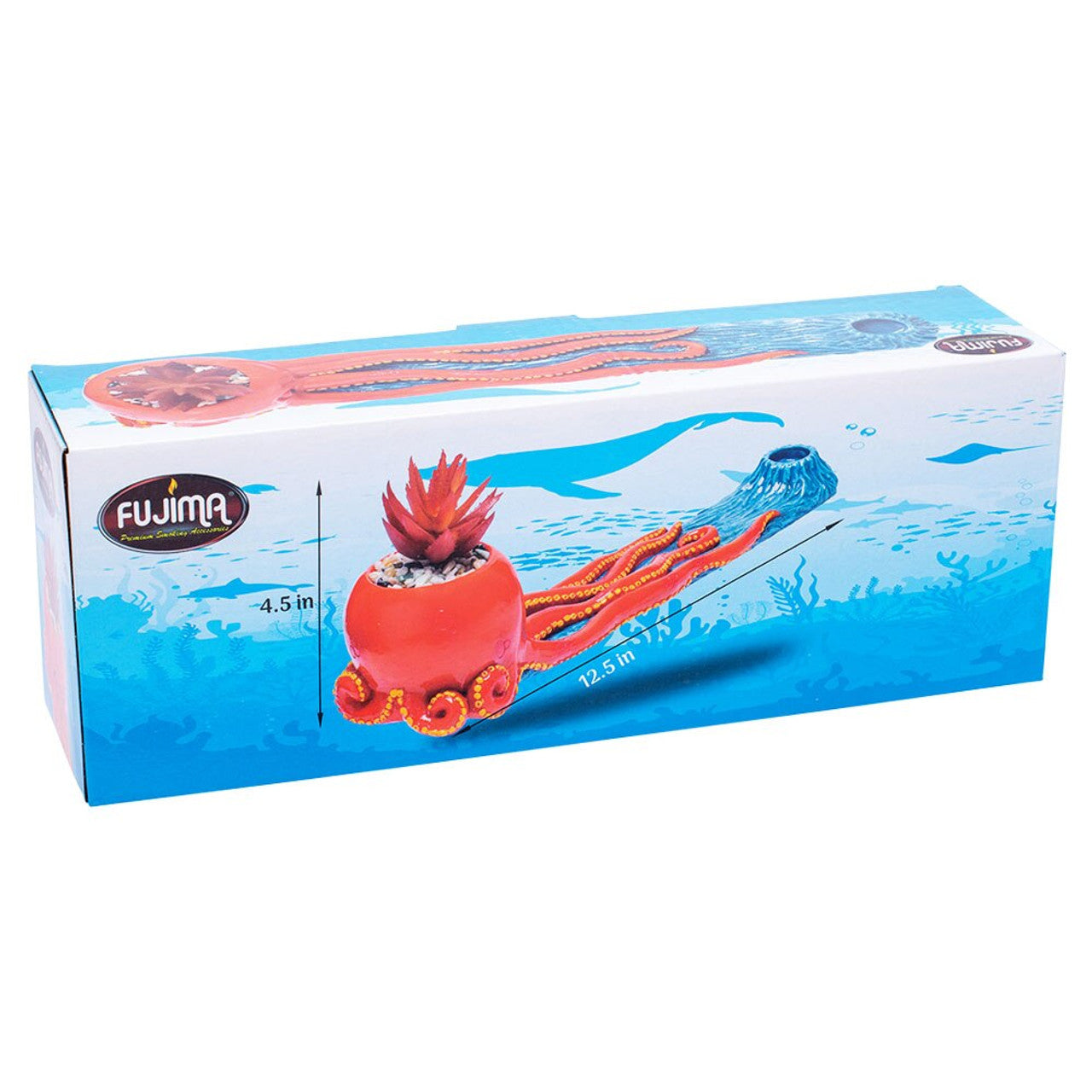 Fujima - 12.5" Octopus Incense Burner with Faux Plant