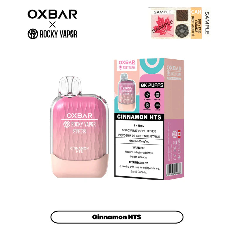 OXBAR X Rocky Vapor G8000 Rechargeable Disposable Vape 18ml