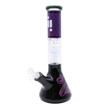 Infyniti Untamed 14" 7mm Classic Beaker Water Bong - Cobra Purple beaker side front view