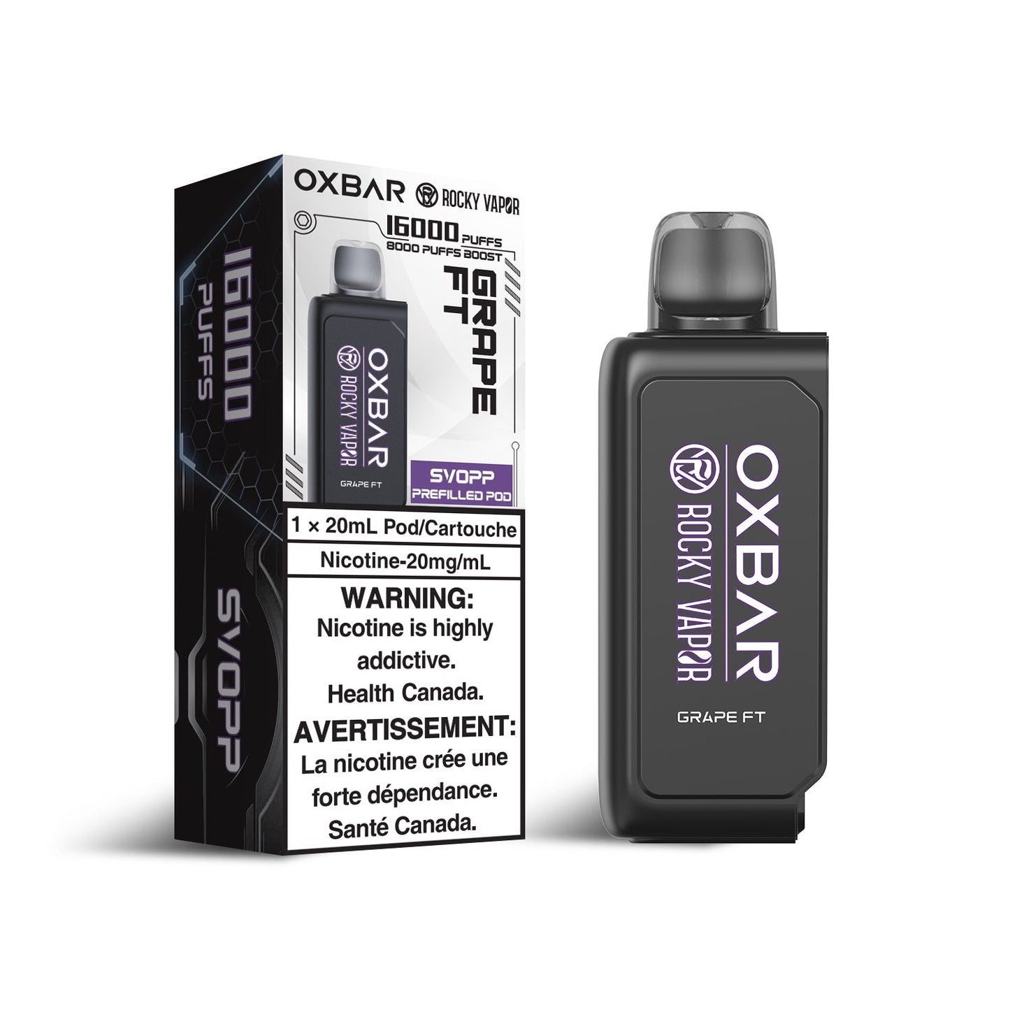 OXBAR x Rocky Vapor SVOPP 16000 Puff Pods Grape FT